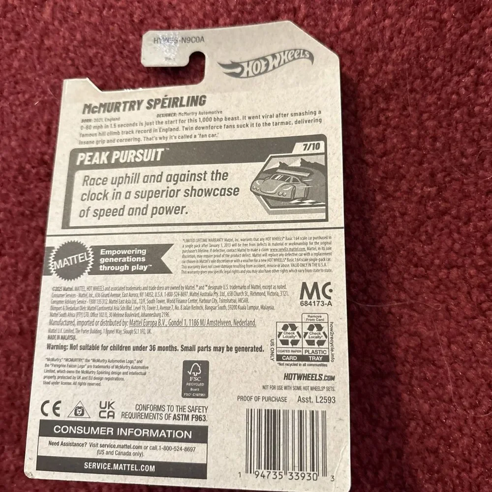 McMurtry Speirling  Hypercar 1,000 bhp fan car #237 Hot Wheels 2025 Case Q Gray